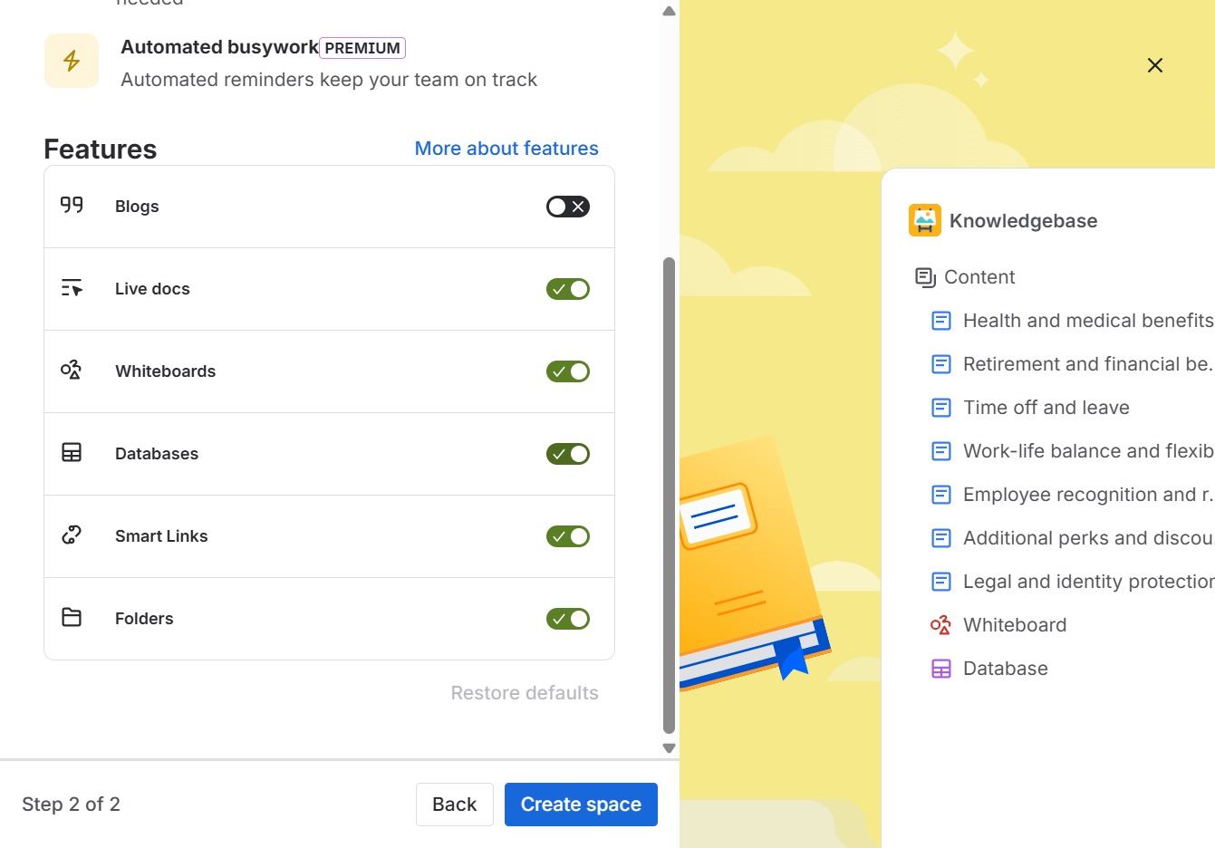 Click here to learn more about features