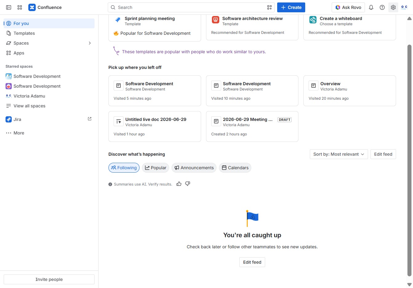 Click the Confluence administration link