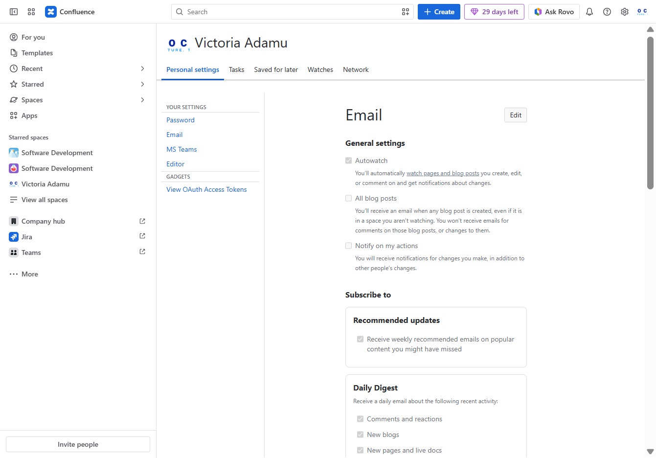 Click here to edit your email settings