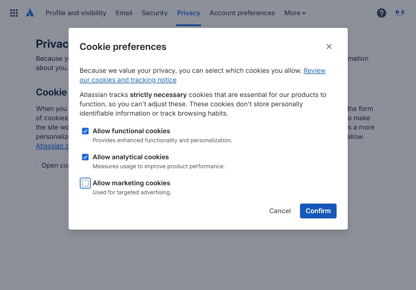 Click the Confirm button