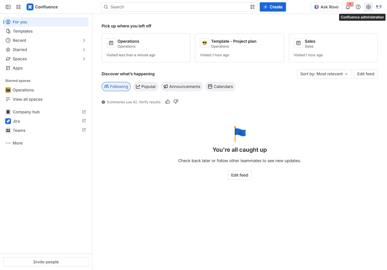 Click the Confluence Administration link