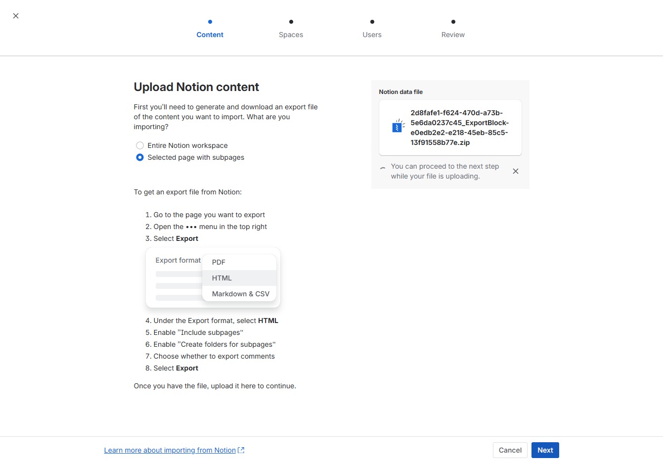 Click the Next button to proceed