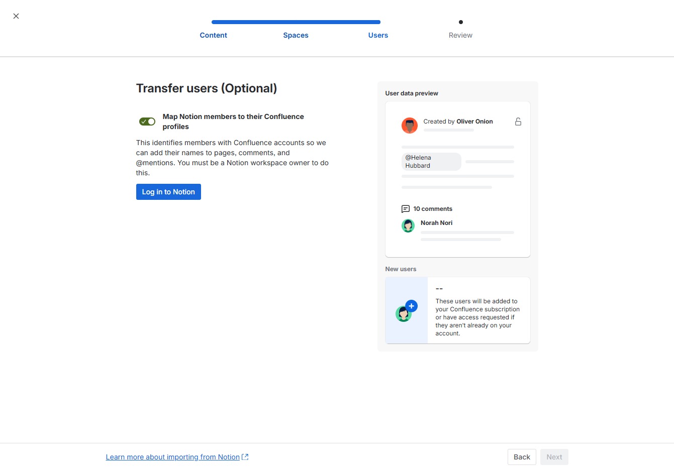Click the Log in to Notion link