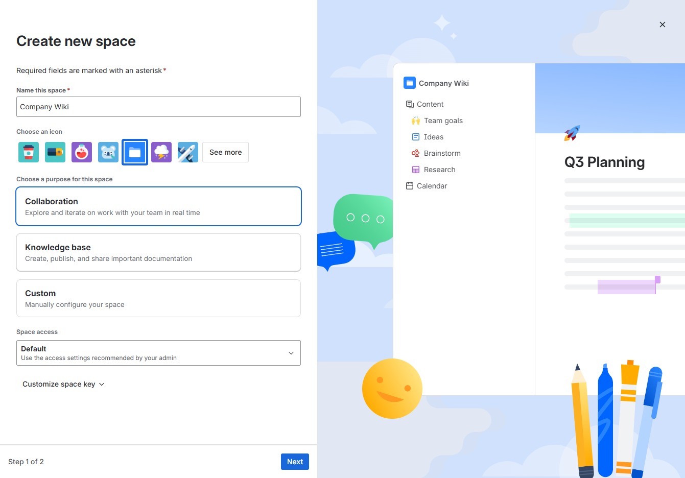 Click the Knowledge base option