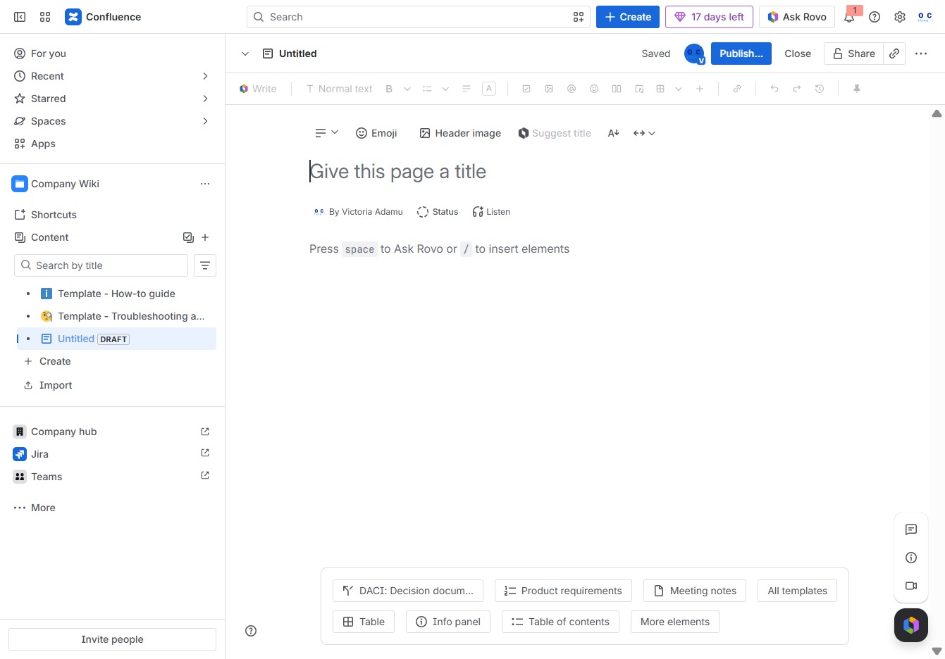 Click the 'Give this page a title' field