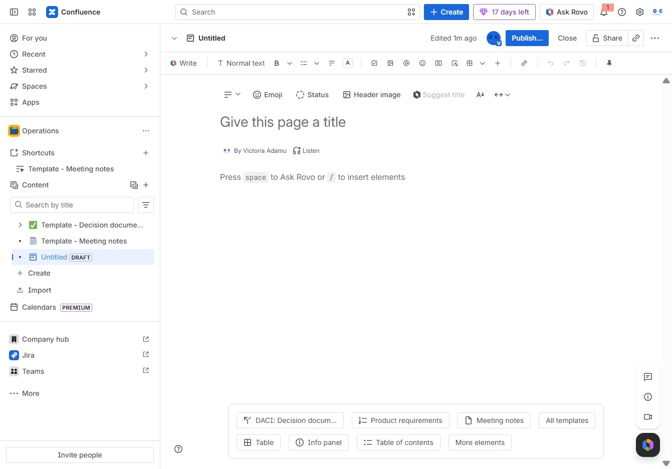 Click the title input area