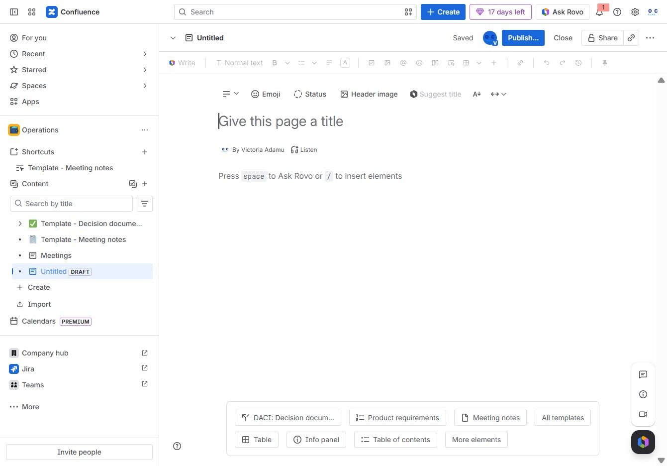 Click the 'Give this page a title' area