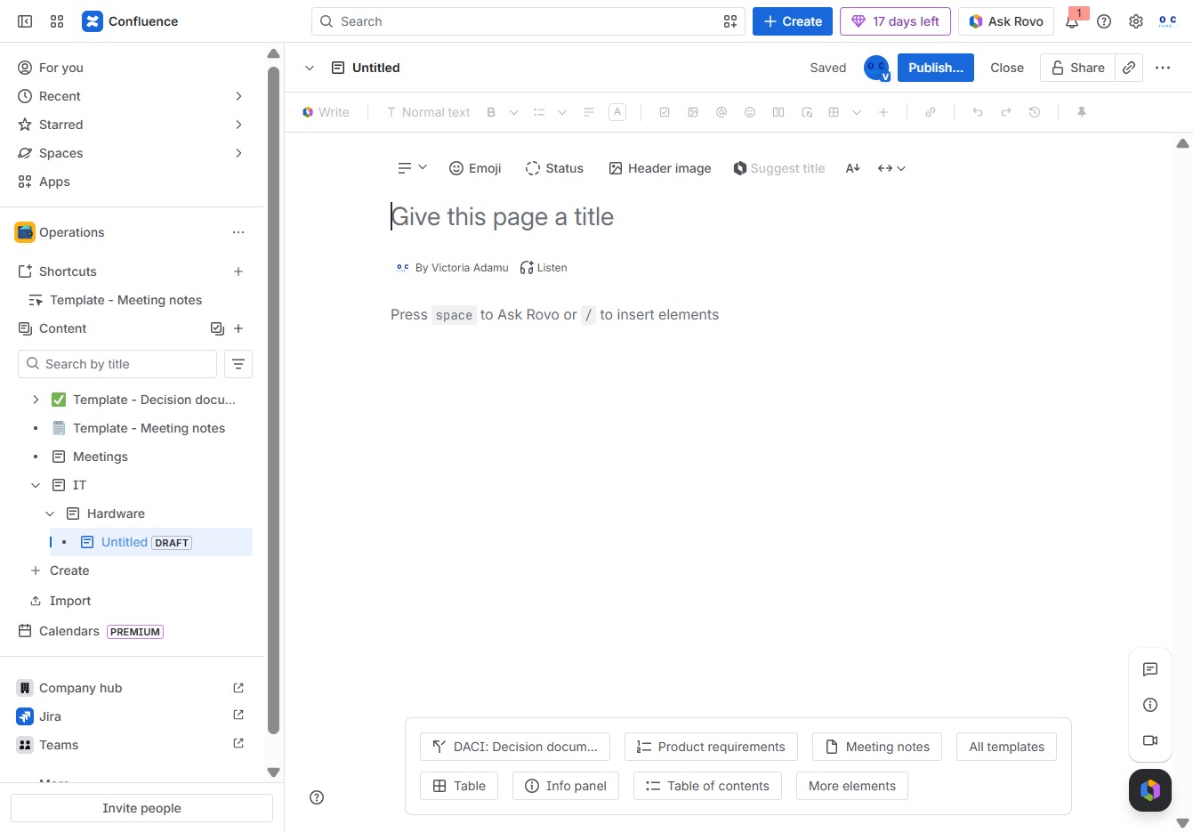 Click in the Title Field