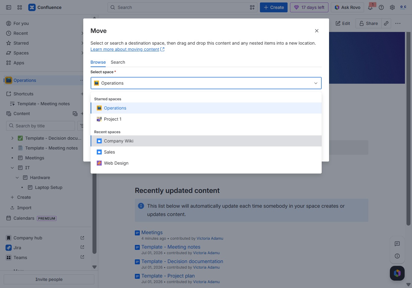 Click the Company Wiki option