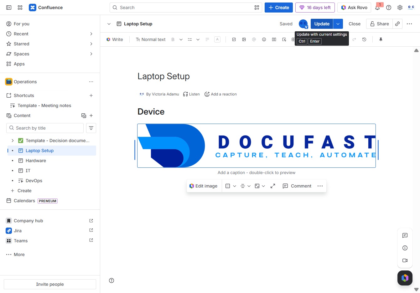 Click the Update button
