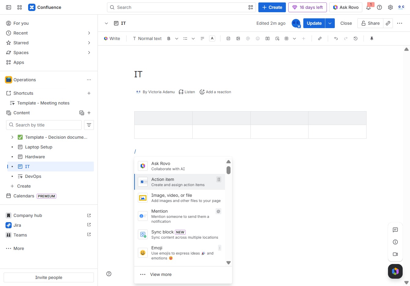 Click the Create and assign action items option
