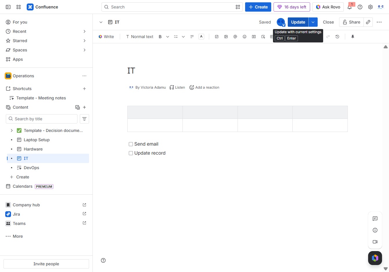 Type your action in the Ak editor textarea