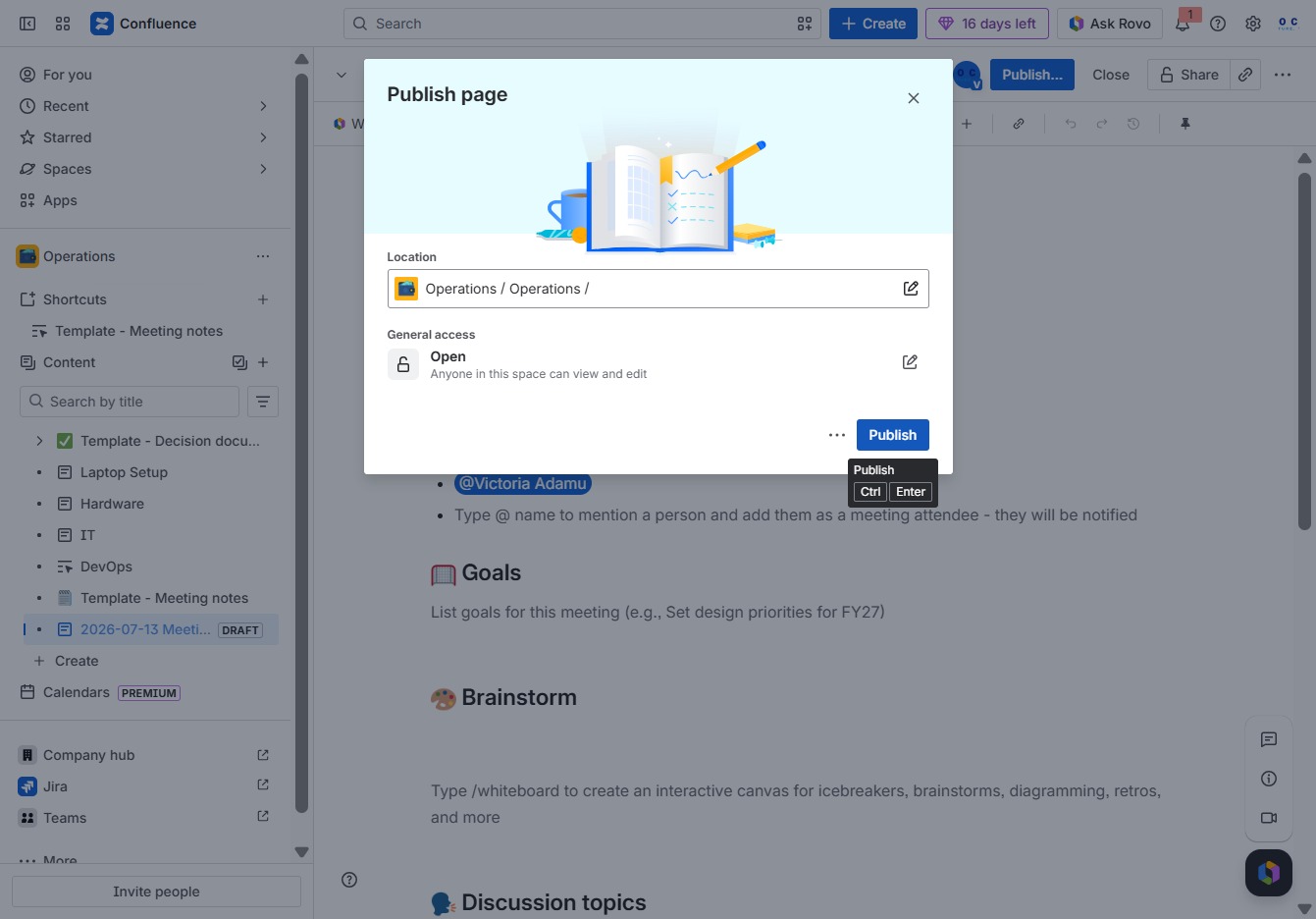 Click the Publish button