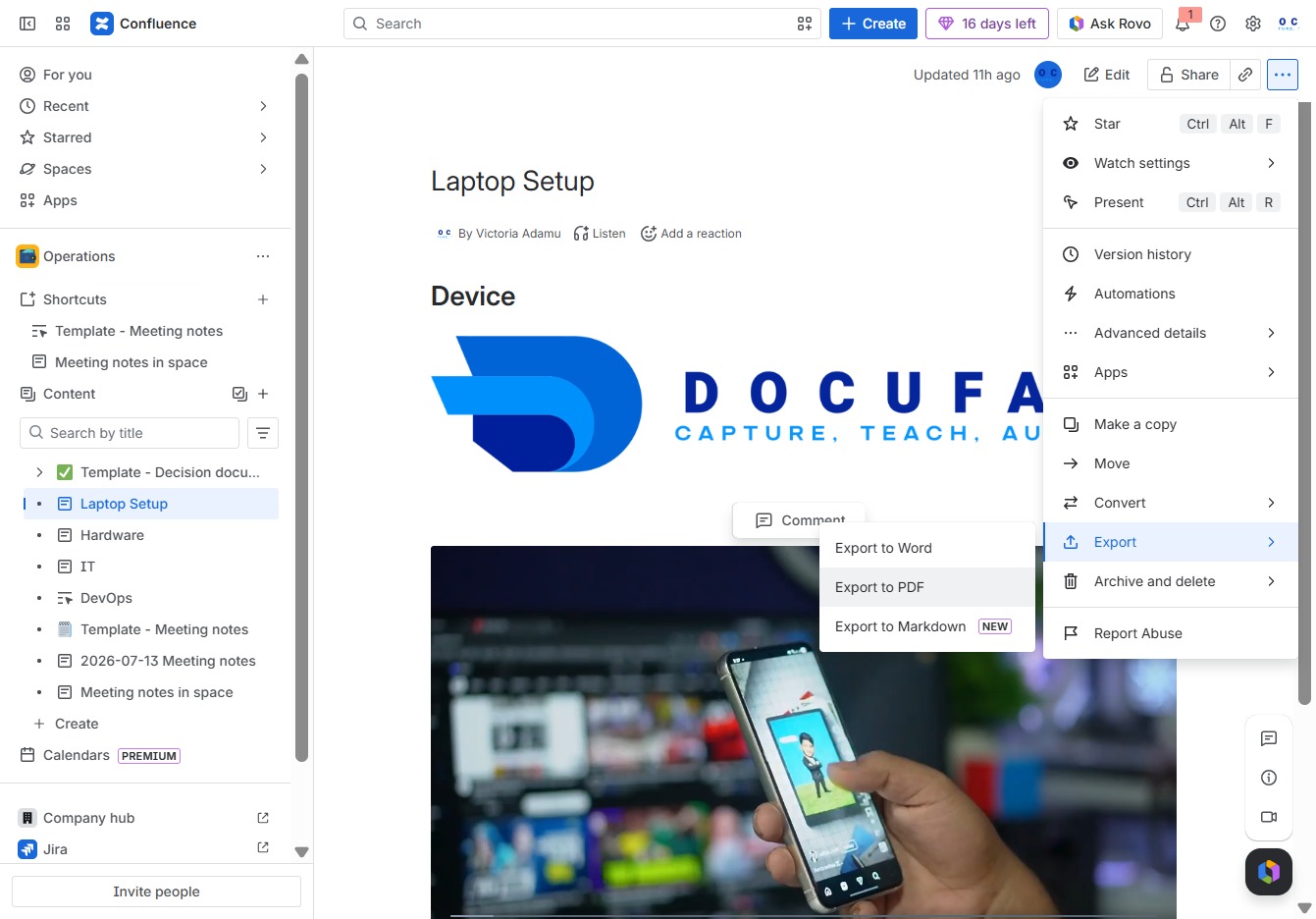 Click the Export to PDF option