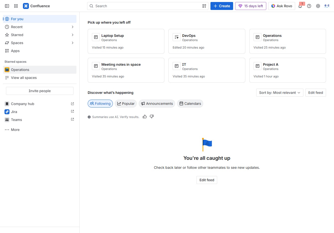 Click the Operations section
