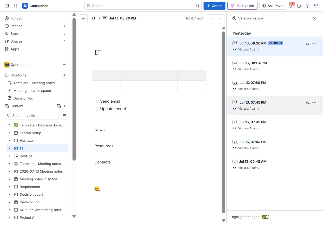 Click the More actions option