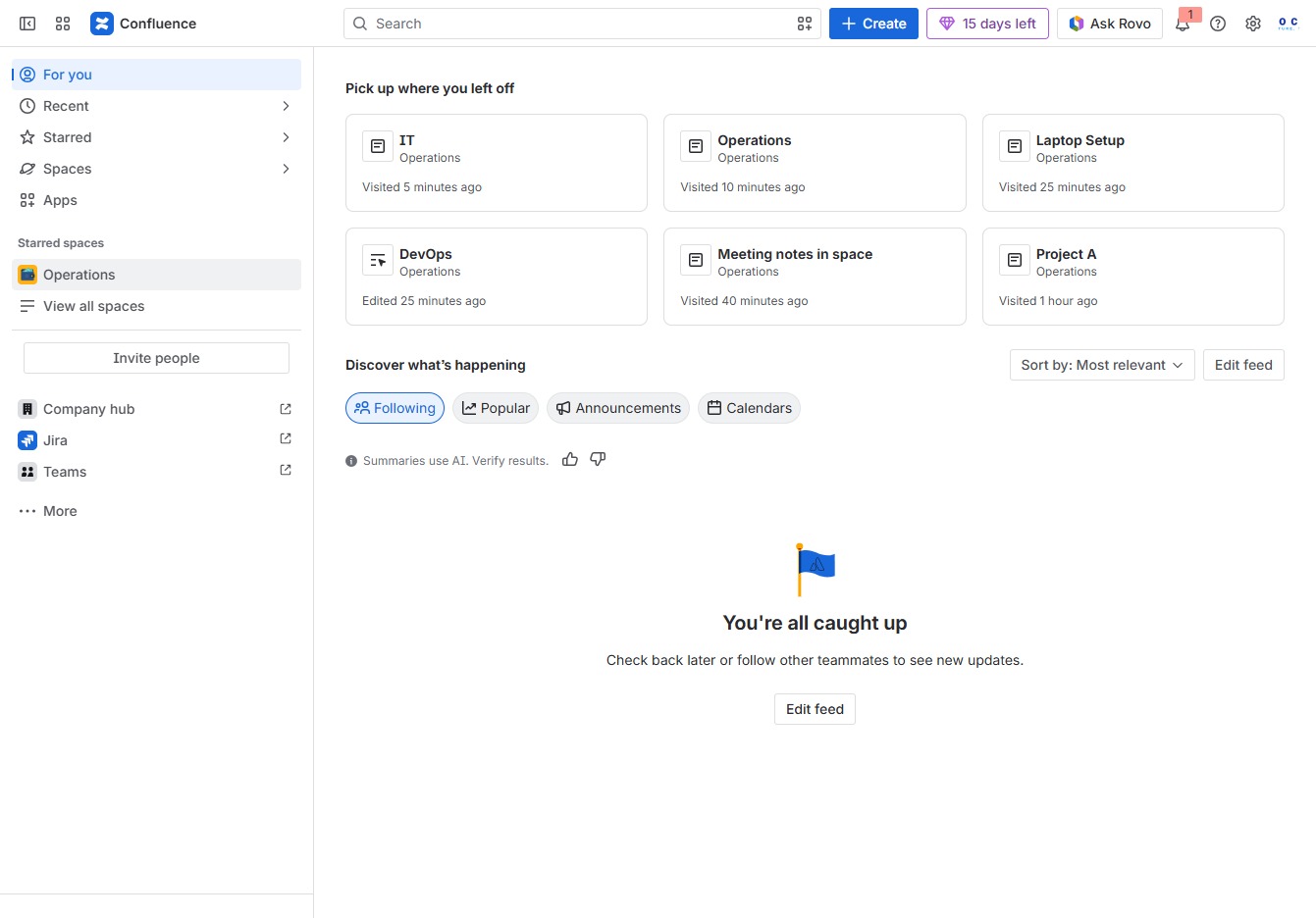 Click the Operations section