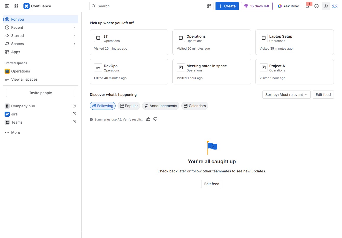 Click the Confluence administration link