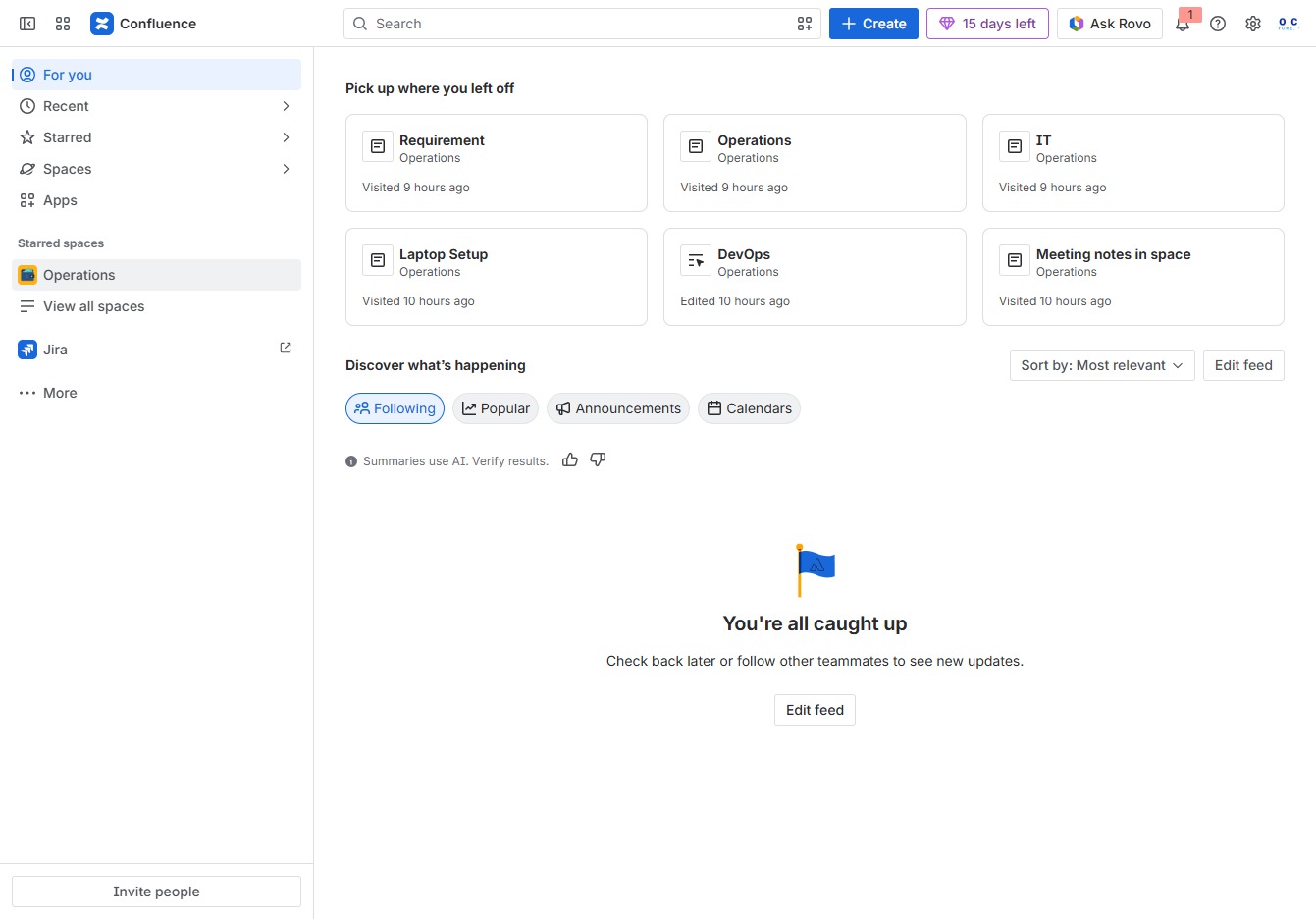 Click the Operations section