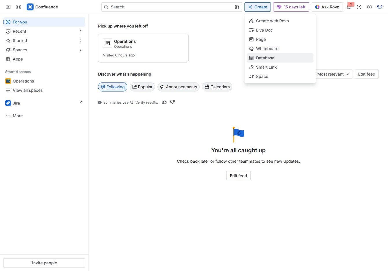 Click the Database option