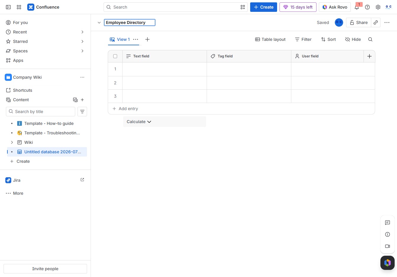 Type 'Employee Directory' in the Search Field