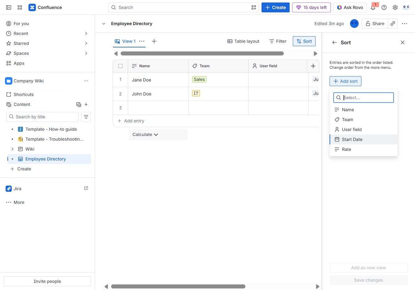 Click the Start Date field