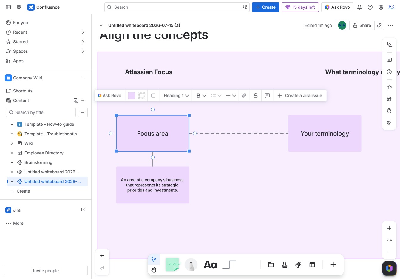 Double-click the Focus area box