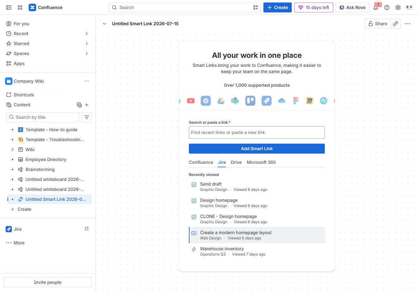 Click the Create a modern homepage layout option