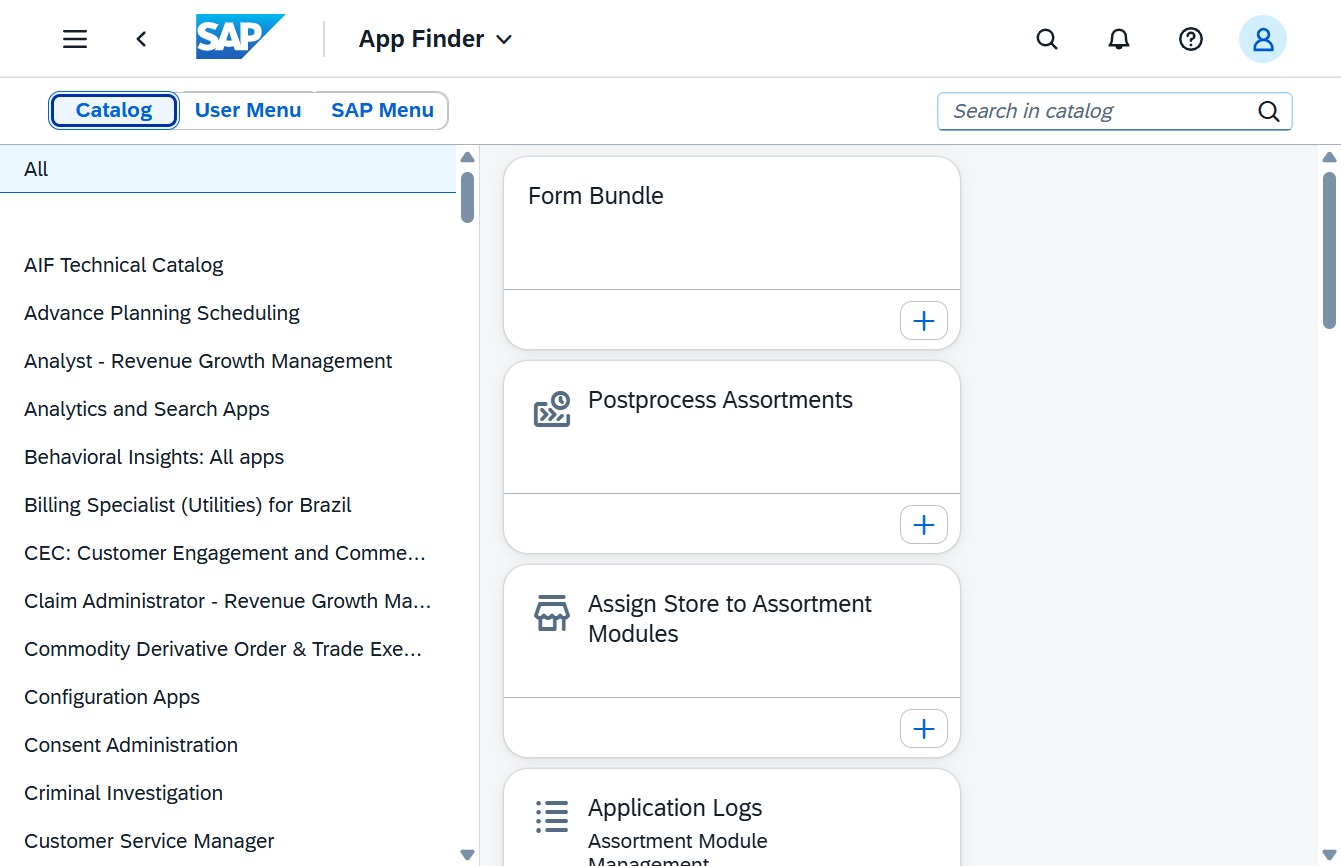 Click the Search in catalog field