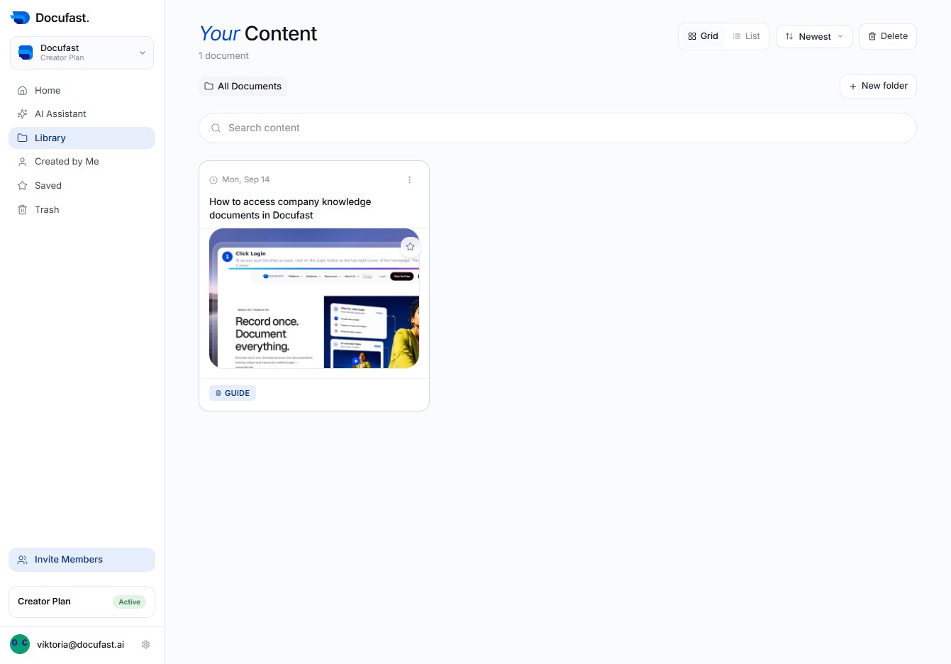 Click How to access company knowledge documents