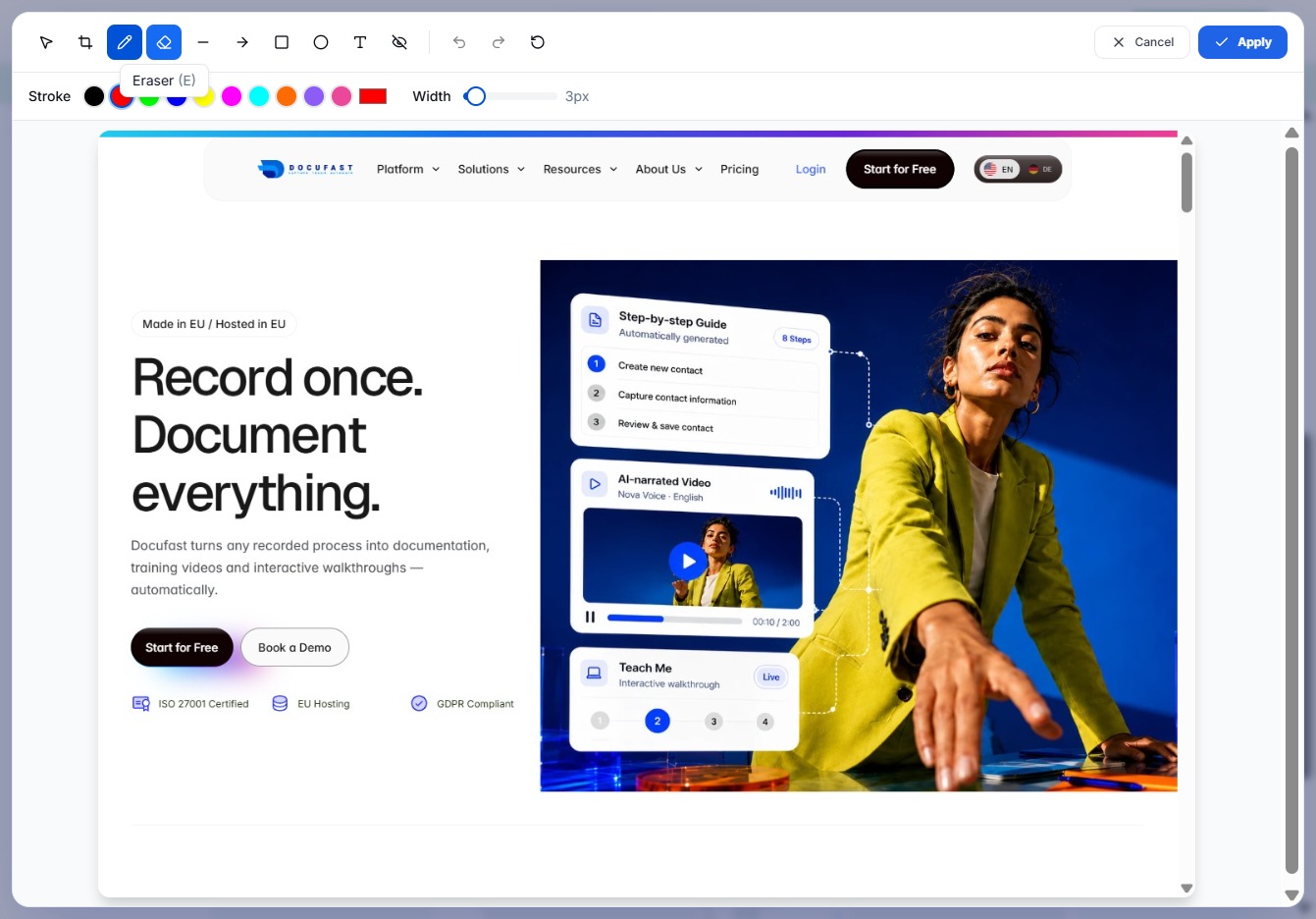 Click the 'Start for Free' Button