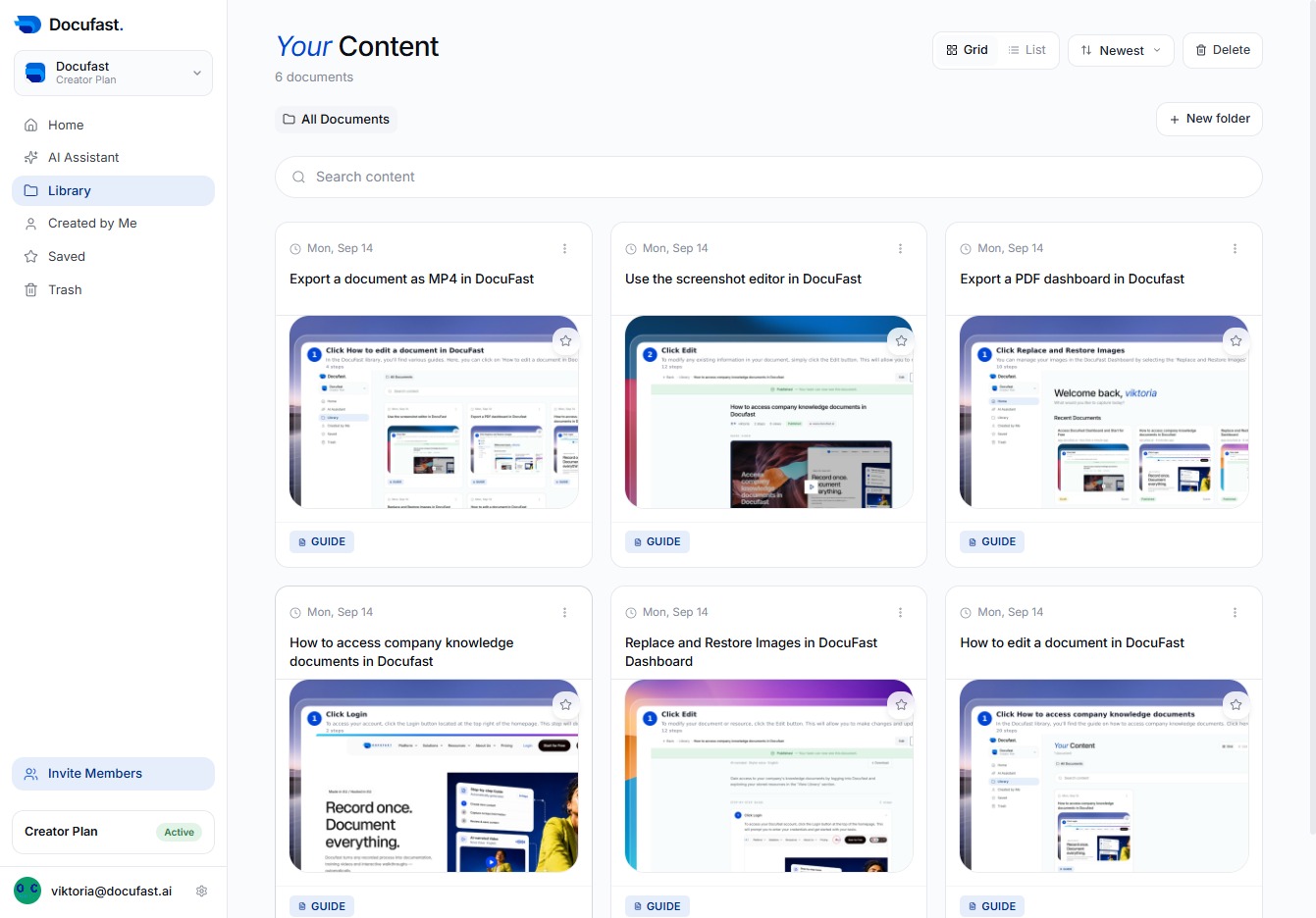 Click on the Knowledge Documents Guide