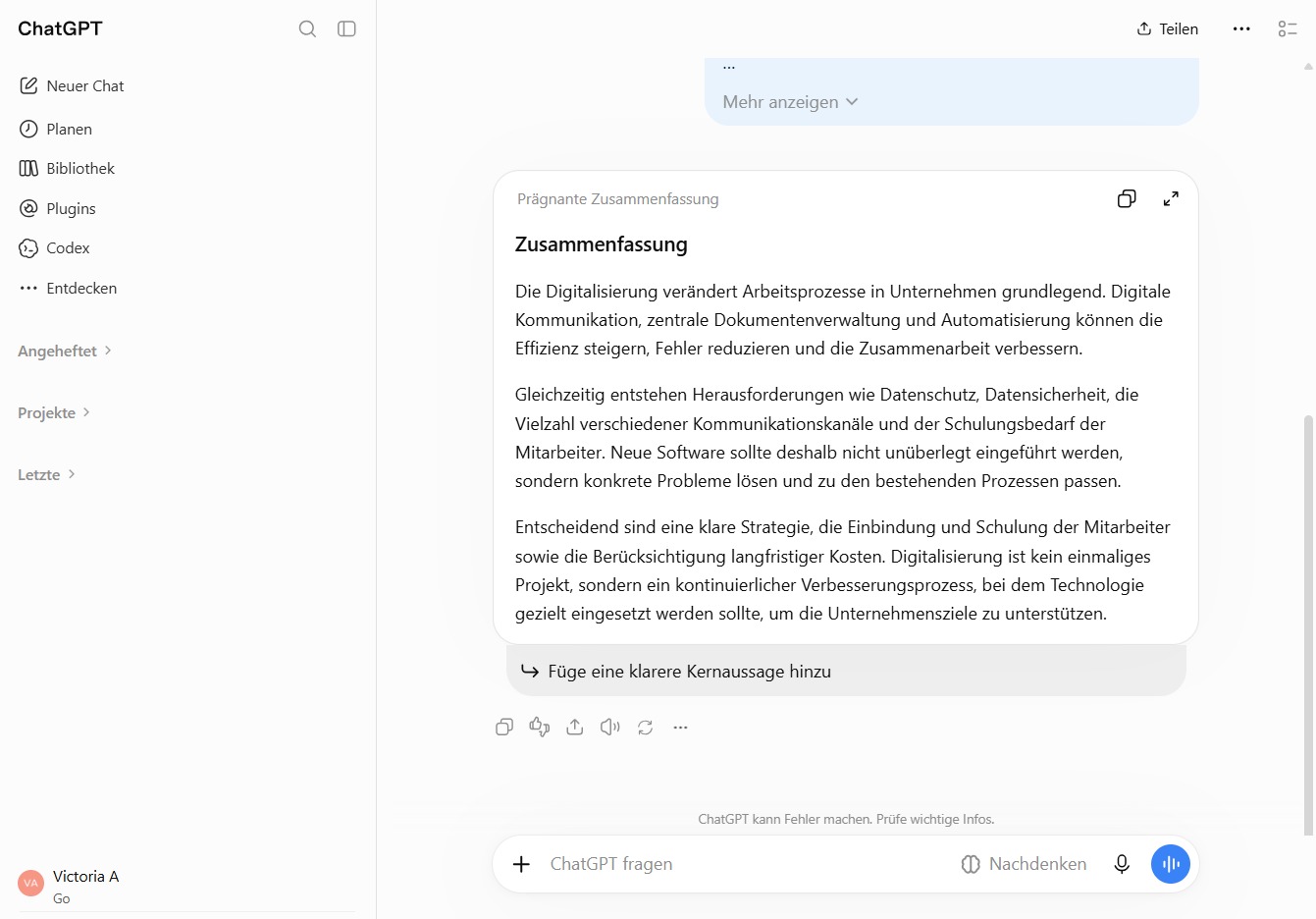Klicke auf ChatGPT fragen