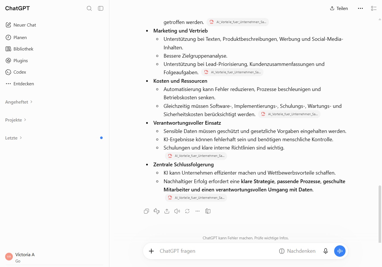 Klicke auf 'ChatGPT fragen'
