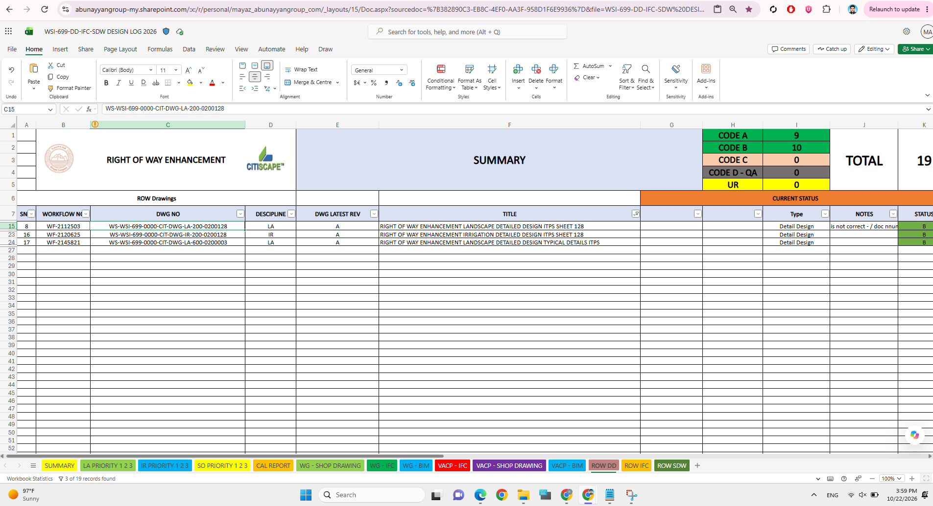 Sheet for all documents